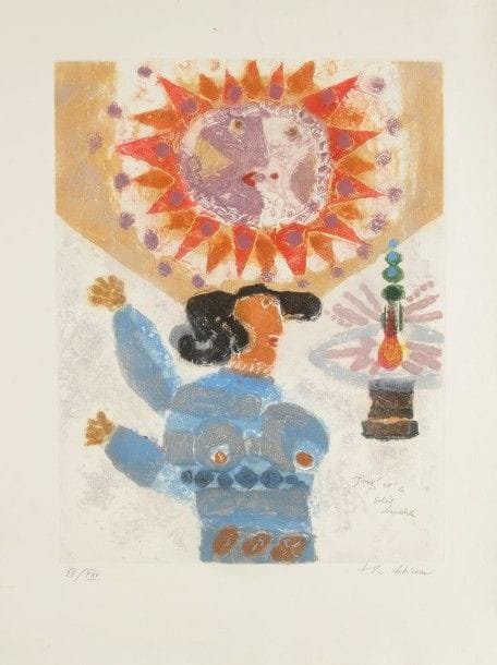 Théo TOBIASSE (1927-1993)

Josué et le soleil immobilisé
Gravure au carborundum.
Signée, titrée et numérotée sur XXV.

64 x 49 cm