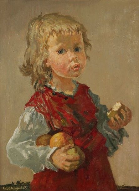 Georges Robert CHEYSSIAL (1907-1997)

Jeune enfant aux pommes
Huile sur toile.
Signée en bas à gauche.
61 x 47 cm