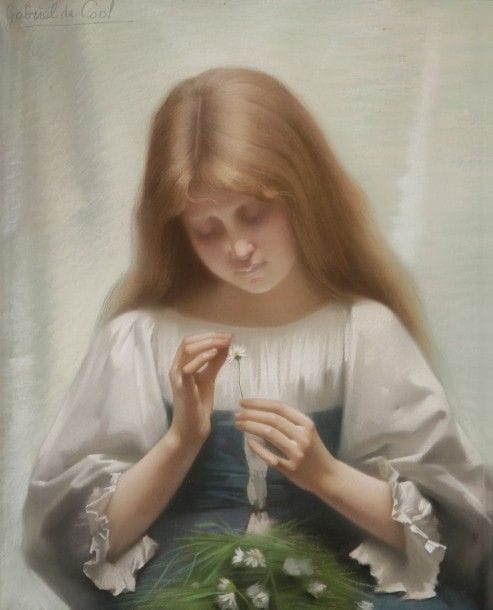Gabriel de COOL (1854-1908)

Jeune fille à la pâquerette
Pastel.
Signé en haut à gauche.
65 x 54 cm