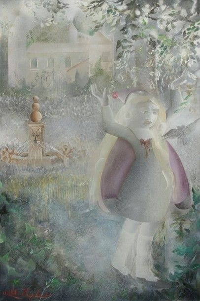 Michel HERGIBO (né en 1948)

Petite fille à la fontaine, 1976
Huile sur toile.
Signée et datée en bas à gauche.
146 x 97 cm