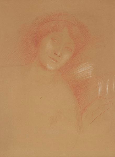 Quentin MILLE (XIXe-XXe siècle)

Portrait de jeune femme
Dessin à la sanguine et craie blanche.
Signé en bas à droite.
56 x 42 cm