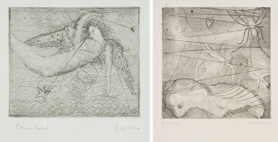 Anita de CARO (1909-1998)

Oiseau - Rêve
2 eaux-fortes.
Signées.
18 x 18 cm et 8 x 9.5 cm


