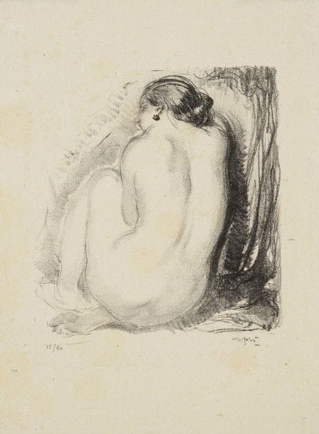 Georges GOBÔ (1876-1958) (1876-1958)

Femme nue de dos, 1932
Lithographie
Signée et numérotée à la mine de plomb.
(Rousseurs claires éparses).
Provenance: succession d'Auguste Clot, imprimeur lithographe.

25.5 x 23.6 cm