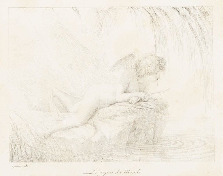 Pierre-Narcisse GUÉRIN (1774-1833)

Le repos du monde, 1818
Lithographie.
(Rousseurs claires).

18 x 24 cm