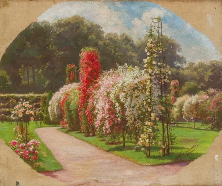 Jules GIRARDET (1856-1946)

La Roseraie de Bagatelle
Huile sur toile.
Signée en bas à droite.
54 x 65 cm