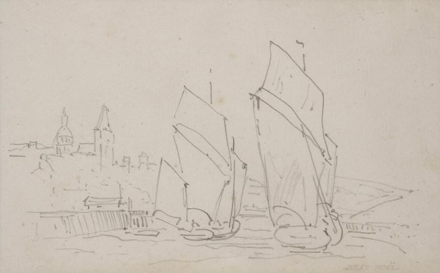 Jules NOEL

Vue d'un port
Crayon noir et lavis gris.
11,8 x 18,2 cm
Signé en bas à droite JULES NOEL
