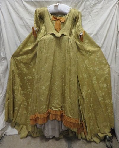 Robe en satin broché pour femme, style XVIIIe - Watteau.
