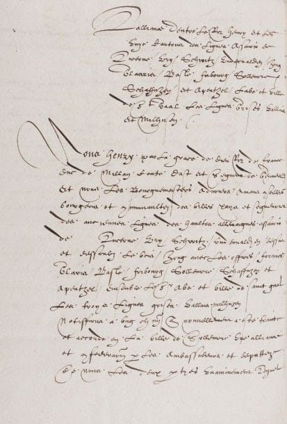SUISSE Manuscrit, 1516-1549 (copie d'époque); 35 pages in-fol., sous cartonnage moderne marron.
 Traités entre la France et les cantons suisses.
 Traité de Fribourg entre François Ier et les 13 cantons suisses des Ligues (Zurich, Berne, Lucerne, Uri, Schwitz, «Undervalden dessus et dessous les boys», Zoug, Bâle, Fribourg, Soleure, Schaffhouse, Appenzell, avec l'abbé et ville de Saint-Gall, les trois Ligues grises, Valais, et la ville de Mulhouse), 29 novembre 1516: paix perpétuelle, prévoyant 700 000 écus d'or et des pensions pour les cantons, des privilèges commerciaux et des reconnaissances territoriales, en échange de l'engagement des Suisses de ne plus jamais combattre la France et de permettre à la France de recruter des troupes en Suisse. ? Traité de Soleure entre Henri II et les 11 cantons suisses des Ligues, 6 juin 1549: alliance défensive entre la France et les cantons catholiques et leurs alliés (l'abbé de Saint-Gall, les trois ligues des Grisons, le Valais et Mulhouse), étendue aux territoires sous domination française (Asti, Gênes, le Bolognais), avec conditions financières avantageuses pour les soldats des cantons, et l'assurance de ne jamais servir sur mer.
