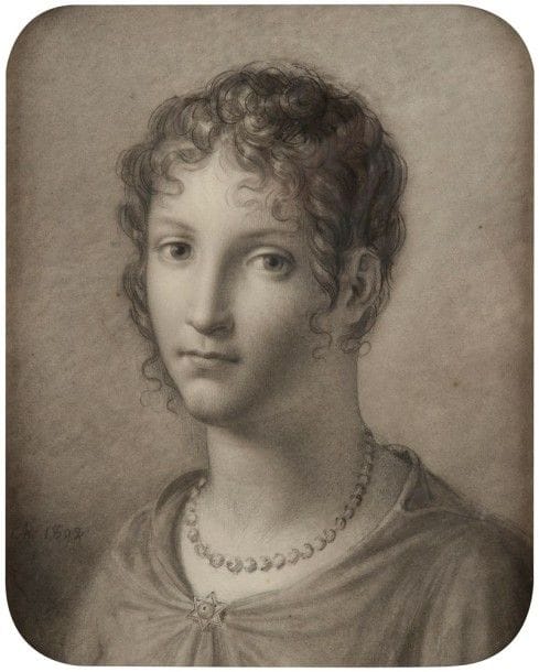Attribué à Jeanne Elisabeth CHAUDET

Visage de femme
Crayon noir.
Monogrammé et daté en bas à gauche « Ch 1802 ».
26,5 x 21,5 cm