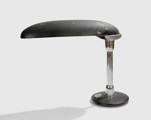 ANNÉES 50 - BOLIDISME
Lampe de bureau en métal. Accidents. H.: 41 cm