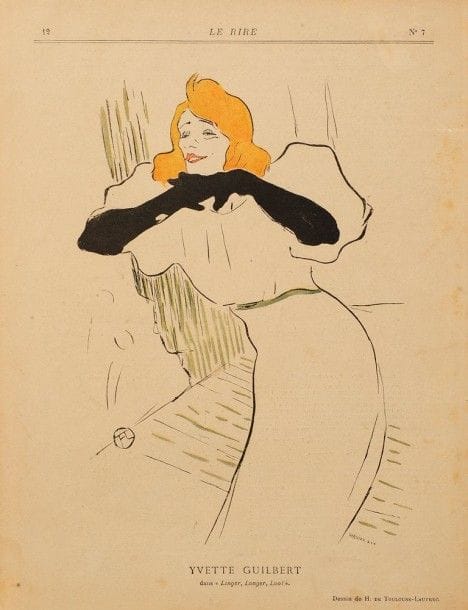 D'après Henri de TOULOUSE LAUTREC
Yvette Guilbert - Ambroise Thomas assistant à une répétition de Françoise de Remini 2 lithographies. Supplément pour le Rire