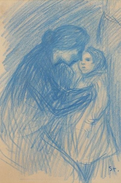 Théophile-Alexandre STEINLEN (1859-1923)

Femme et enfant - Étude de personnages
Dessin au crayon bleu double face.
Monogrammé en bas à droite.
26,5 x 17,5 cm