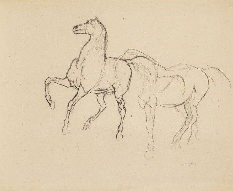 Odilon REDON (1840-1916)

Études de chevaux
Dessin au fusain sur vélin.
Signé en bas à droite.
26 x 31,5 cm