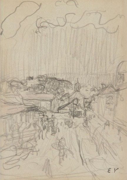 Edouard VUILLARD (1868-1940)

Village sous la pluie
Dessin à la mine de plomb.
Timbre du monogramme en bas à droite (Lugt 909a).
17 x 12 cm