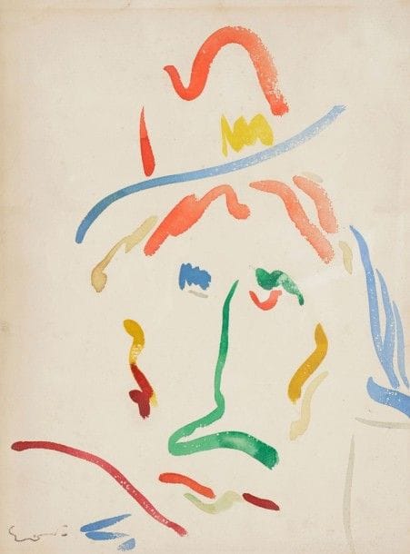 Emile-Othon FRIESZ (1879-1949)

Homme au chapeau
Gouache.
Porte le cachet de la signature en bas à gauche.
(Papier jauni, rousseurs).
36 x 27 cm