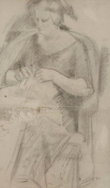 André LHOTE (1885-1962)

Femme à la couture
Dessin au crayon et estompe.
Signé en bas à droite.
(Papier découpé).
47 x 28 cm
Commentaire:
Nous remercions Madame Berman-Martin d'avoir confirmé l'authenticité de cette oeuvre.
