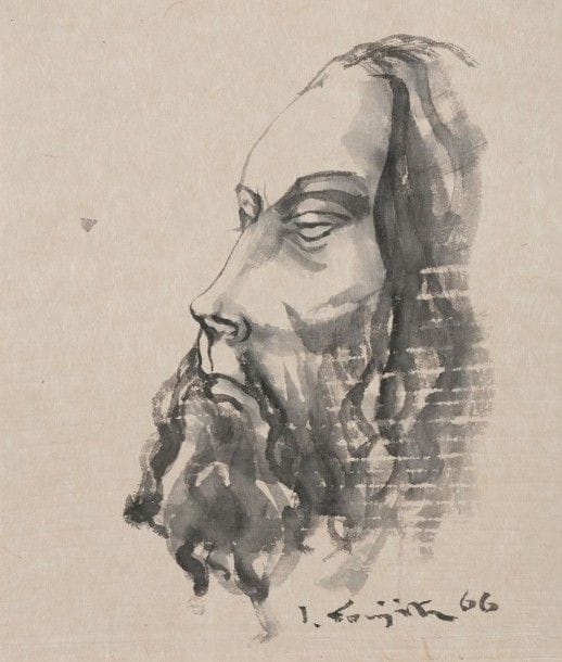 Leonard Tsuguharu FOUJITA (1886-1968)

Christ de profil, 1966
Dessin à l'encre et lavis d'encre.
Signé et daté en bas à droite
27 x 24 cm
Provenance:
Succession Kimiyo Foujita, vente Cornette de Saint-Cyr, Paris, 8 décembre 2013, n206