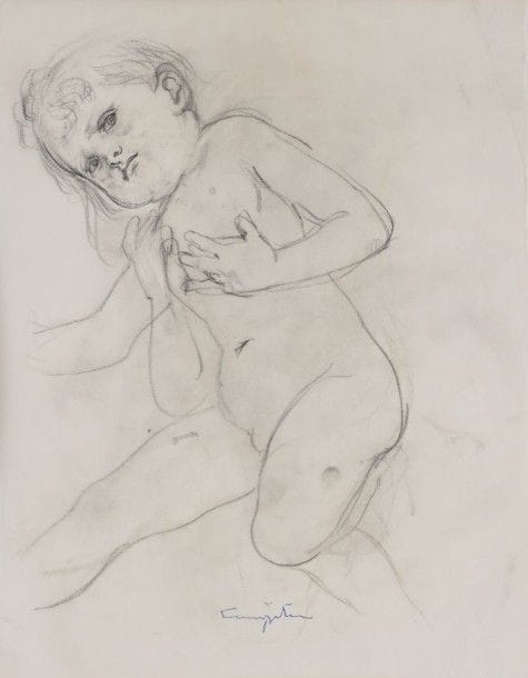 Léonard-Tsuguharu FOUJITA (1886-1968)

Petit garçon
Dessin à la mine de plomb et estompe sur papier calque.
Signé au stylo en bas au centre.
(Pliure dans le coin supérieur droit).
33 x 25 cm
Provenance:
Succession Kimiyo Foujita, vente Cornette de Saint-Cyr, Paris, 8 décembre 2013, n26.