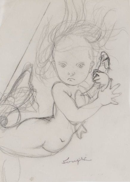 Léonard-Tsuguharu FOUJITA (1886-1968)

La Petite sirène
Dessin à la mine de plomb sur papier calque.
Signé à l'encre en bas vers la droite.
19 x 13,5 cm
Provenance:
Succession Kimiyo Foujita, vente Cornette de Saint-Cyr, Paris, 8 décembre 2013, n26.