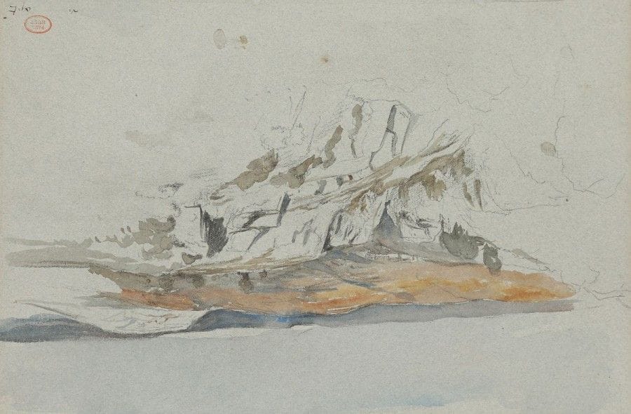 Paul HUET (1803-1869)

Vue d'Apt
Aquarelle sur traits de craie noire, sur vergé azuré.
Localisée «Apt» à la plume et à l'encre de Chine dans l'angle inférieur droit.
Timbre de la vente de l'atelier (Lugt 1268).
(Une rousseur en pied; quelques petites taches claires).
22 x 32,2 cm
Provenance:
Collection L.-A. et V. Prat (Lugt 3618).