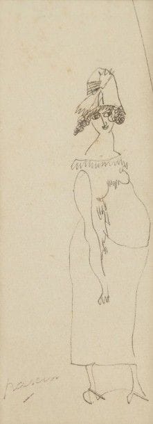 Julius Pincas dit Jules PASCIN (1885-1930)

Femme enceinte
Dessin à l'encre.
Cachet de la signature en bas à gauche (Lugt 2014a).
15,5 x 6 cm