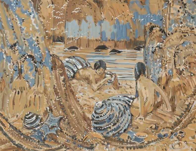 Mathurin MEHEUT (1882-1958)

Femmes pagures, 1930
Gouache.
Signée et datée en bas à droite.
Resignée sur le montage.
33 x 43 cm
Exposition:
Mathurin Méheut, Décors marins vus par Patrick Poivre d'Arvor, Musée Mathurin Méheut, Lamballe, n80 bis du catalogue, reproduit.
