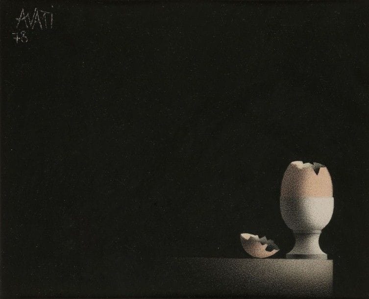 Mario AVATI (1921-2009)

Oeuf à la coque, 1973
Dessin au fusain avec rehauts d'aquarelle sur vélin.
Signé et daté en haut à gauche.
19,5 x 23,5 cm