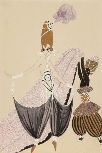 Romain de Tirtoff ERTE (1892-1990)

La Dernière fête, Isabelle
Gouache sur carton.
Tampons au dos.
23,5 x 15,5 cm
Commentaire:
Collection personnelle d'Erté provenant directement de son appartement du 21 rue Gutenberg à Boulogne.