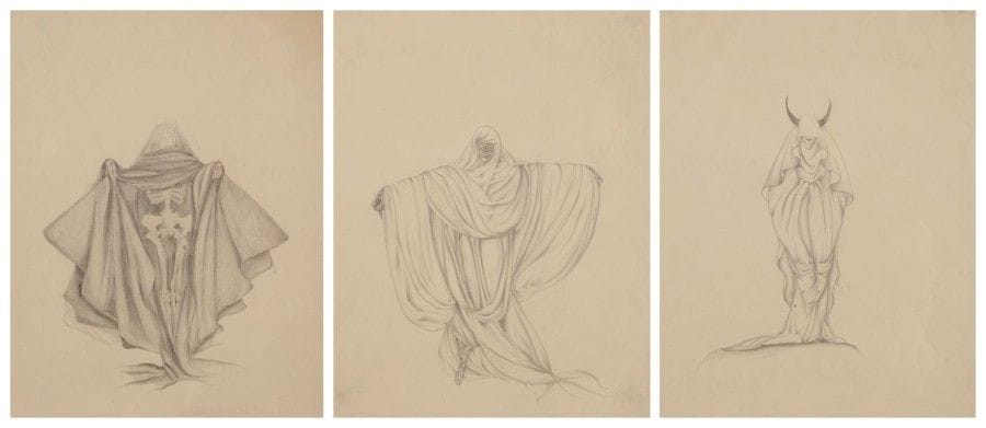 Hans-Henning Von Voigt dit ALASTAIR

Curiosa
3 dessins à la mine de plomb et estompe.
Non signés.
26 x 20 cm chaque