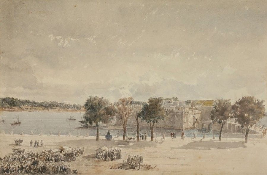 François-Victor SABATIER (1823-1891)

Concarneau, la Ville Close et la baie, vers 1890
Dessin à l'encre et à l'aquarelle.
(Petites rousseurs).
32 x 51 cm