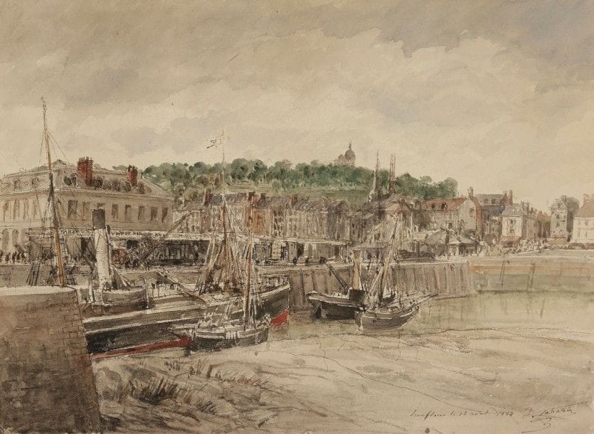 François-Victor SABATIER (1823-1891)

Honfleur, le 16 août 1884
Aquarelle.
Signée, titrée et datée en bas à droite.
25,5 x 35 cm