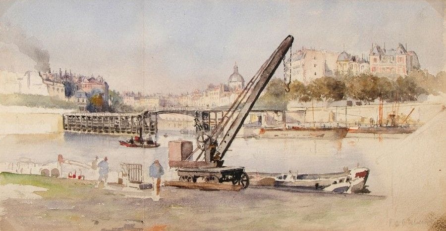Gustave FRAIPONT (1849-1923)

Paris, la Seine au quai Saint-Bernard
Aquarelle.
21,5 x 40 cm
