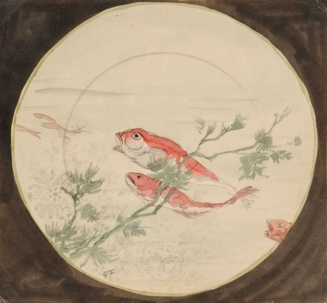 Gustave FRAIPONT (1849-1923)

Poissons et fonds marins (projets d'assiettes)
5 aquarelles.
Monogrammées.
24,5 x 25,5 cm chaque