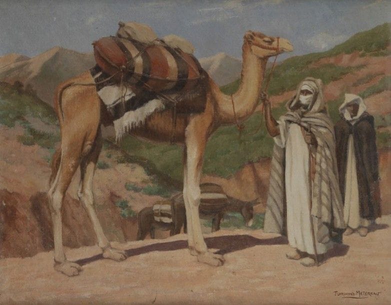 Florimond METEREAU (1888 - 1978)

Méharistes et dromadaire
Huile sur toile.
Signée en bas à droite.
65 x 81 cm
