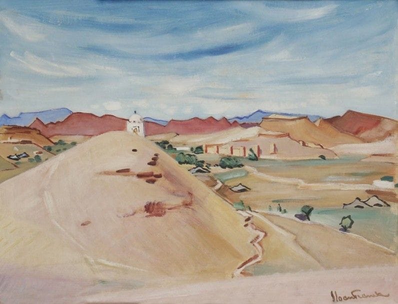 Franck SLOAN (1900 - 1984)

Maroc, Kasbah Ismaïlia à Taouirt, 1937
Huile sur papier toilé.
Signée en bas à droite.
Signée, datée et titrée au dos.
50 x 65 cm
