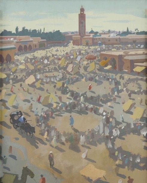 Raymond CRETOT - DUVAL (1895 - 1986)

Maroc, scène de fête, vers 1955
Gouache.
Non signée.
53 x 44 cm