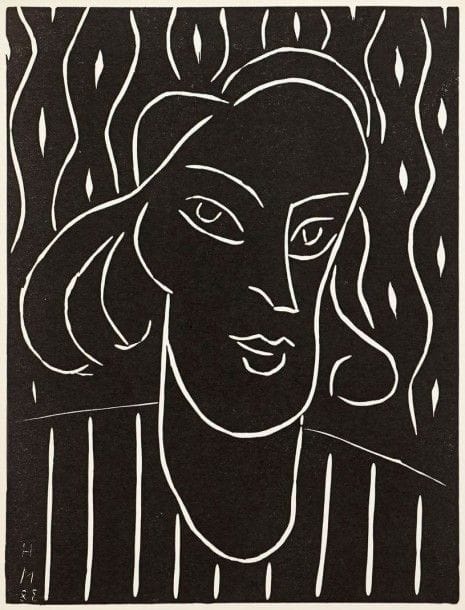 Henri MATISSE (1869-1954)

Teeny. 1938. Gravure sur linoléum. 218 x 293. Duthuit-Garnaud 723. Parfaite épreuve sur vélin, du tirage effectué pour la revue Vingtième Siècle, avec ligne de texte typographiée au verso. Petites marges normales
