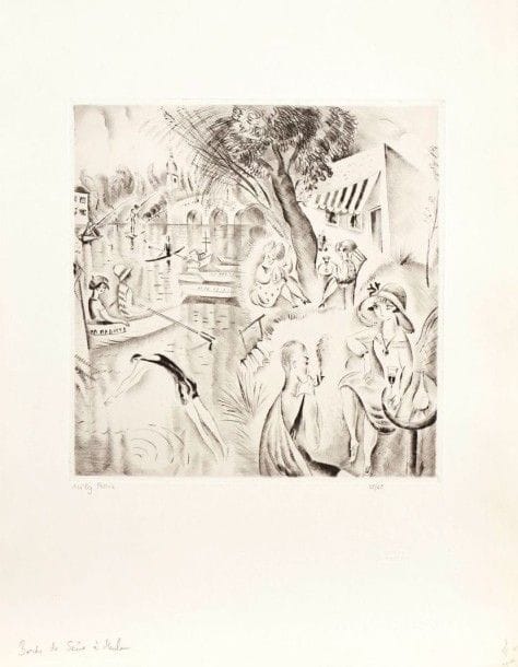 Mily Possoz (portugaise, 1888-1967)

Bords de Seine à Meulan: La Baignade. 1930. Pointe sèche. 235 x 235 et 165 x 140. Très belles épreuves sur vélin, signées et numérotées au crayon. Toutes marges. Tirage à 45 et 25 épreuves. Ens. 2 p
