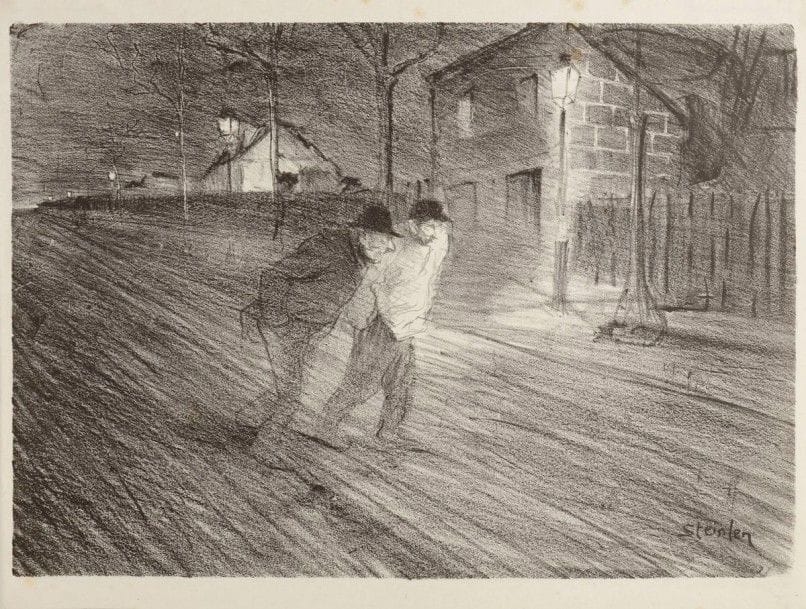 Théophile-Alexandre STEINLEN (1859-1923)

La Rue Caulaincourt. 1896. Lithographie. 360 x 250. Crauzat 171. Très belle épreuve sur chine volant. Petites marges normales. Tirage total à 120 épreuves, dont 100 sur ce papier