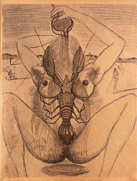 Salvador DALI (1904-1989)

Femme-écrevisse. Pl. pour Mémoires de Casanova. 1967. Cuivre héliogravé. 238 x 313. Michler et Löpsinger 176. Éd. du Cercle du Livre Précieux