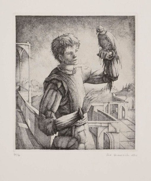 Érik DESMAZIÉRES (né en 1948)

Fauconnier. 1977. Eau-forte. 177 x 200. Fitch 29. Parfaite épreuve sur vélin, numérotée, signée et datée au crayon. Toutes marges. Tirage à 60 épreuves