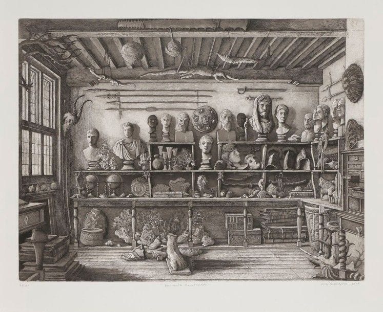 Érik DESMAZIÉRES (né en 1948)

Rembrandts Kunst Caemer. 2007. Eau-forte, aquatinte et roulette. 562 x 415. Fitch 200. Très belle épreuve sur vergé blanc, numérotée, titrée, signée et datée au crayon. Toutes marges. Tirage à 150 épreuves