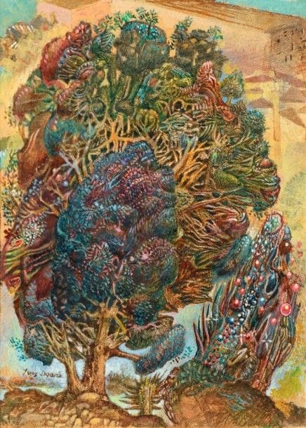 Yves Doaré (né en 1943)

Arbres. Vers 1980-1990. Dessin. Gouache sur vélin. À vue: 110 x 140. Signée dans le sujet en bas à gauche. Cadre