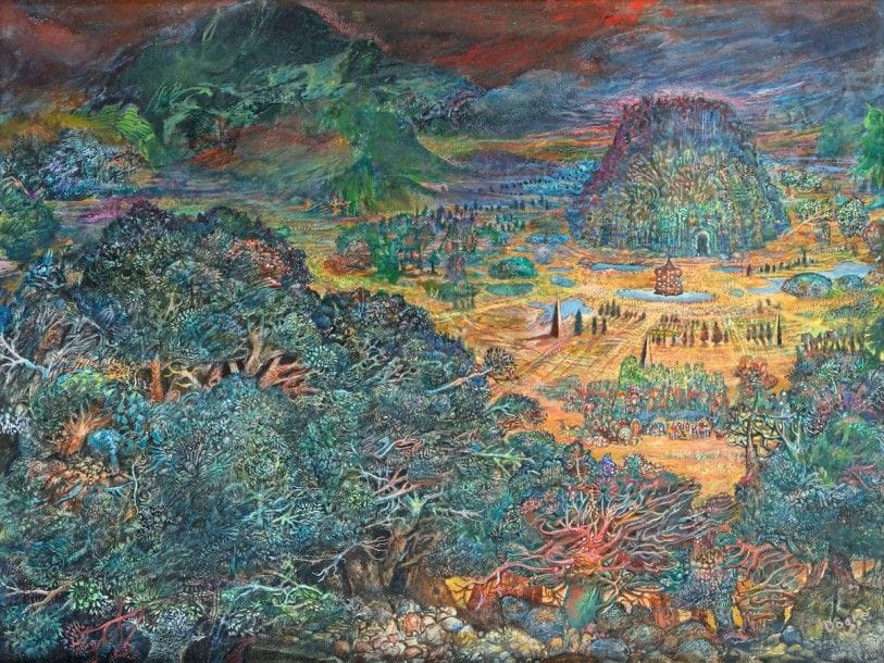 Yves Doaré (né en 1943)

Jardins d'Arcadie. 1986-1987. Dessin. Gouache sur vélin. À vue: 270 x 210. Signée dans le sujet en bas à droite. Cadre