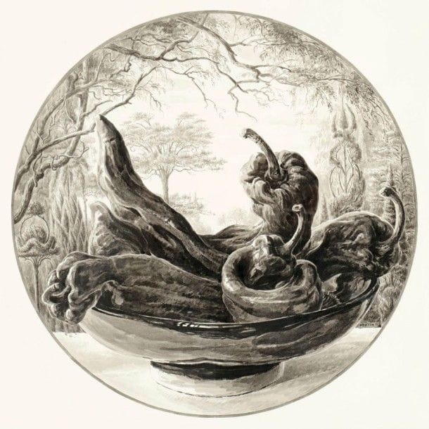 François HOUTIN (né en 1950)

Coupe avec poivrons. Dessin. Lavis d'encre de Chine sur vélin blanc. À vue: 355 x 360. Signé et daté dans le sujet en bas à droite. Cadre