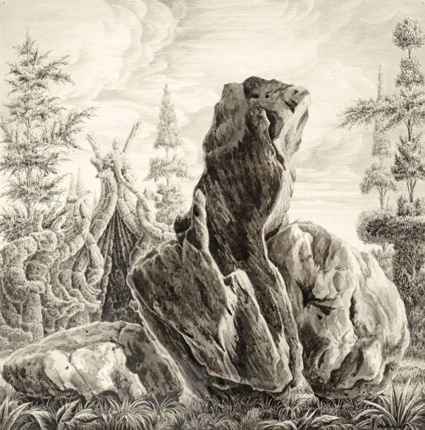 François HOUTIN (né en 1950)

Paysage avec rocher et cabane topiaire. 2002. Dessin. Lavis d'encre de Chine sur vélin blanc. 378 x 380. Signé et daté dans le sujet en bas à droite. Cadre