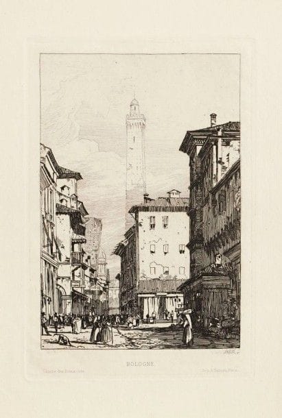 Richard Parkes BONINGTON (1802-1828)

Bologna. 1826-1827. Eau-forte. 134 x 215. Curtis 62. Très belle épreuve sur vergé, du tirage de la Gazette des Beaux-Arts. Toutes marges