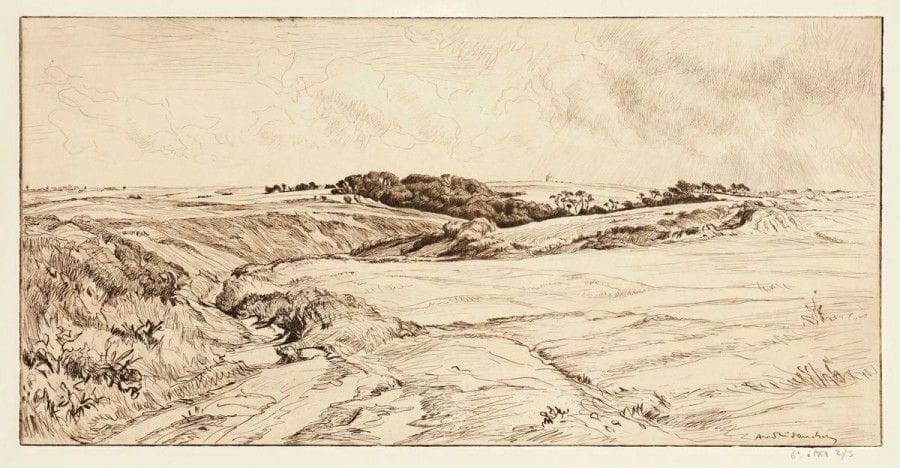 André DAUCHEZ (1870-1948)

À Belle-Île. 1930. Eau-forte. 418 x 205. Très belle épreuve sur vélin, annotée «6e état 2/3» au crayon. Toutes marges
