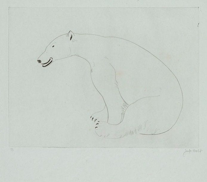 Joseph HECHT (1891-1951)

Ours blanc. Pl. pour Croquis d'animaux. 1929. Burin. 235 x 172. Plumart, Tonneau-R. 199. Très belle épreuve sur vergé ancien azuré, numérotée et signée au crayon. Toutes marges. Tirage à 100 épreuves