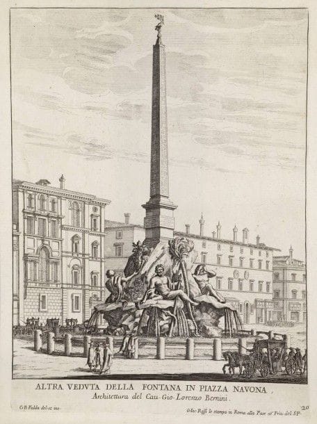 Giovanni Battista Falda (1648-1678)

Vues de Rome. Eau-forte. 286 x 210. Très belles épreuves. Petites marges. Joint: 2 pl. par G. F. Venturini. Eau-forte. 335 x 240. Belles épreuves rognées au sujet. Ens. 6 p